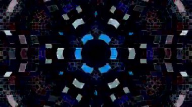 Fütürist dijital parçacıklar sürekli hareket halinde yayılan bir ışık kutusu oluştururlar.