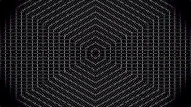Simetrik geometrik şekilli ve modern kaleydoskop hareketli geleceksel arkaplan videosu.