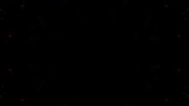 Simetrik geometrik şekilli ve modern kaleydoskop hareketli geleceksel arkaplan videosu.