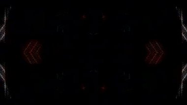 Simetrik geometrik şekilli ve modern kaleydoskop hareketli geleceksel arkaplan videosu.