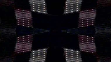 Fütürist dijital parçacıklar sürekli hareket halinde yayılan bir ışık kutusu oluştururlar.