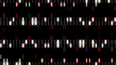 Fütürist dijital parçacıklar sürekli hareket halinde yayılan bir ışık kutusu oluştururlar.