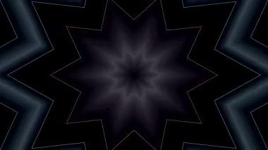 3D animasyon güzel video renkli soyut parlak ışık enerjisi 4K düz çizgi dalgaları merkezde yuvarlak ışık efekti, siyah arkaplan