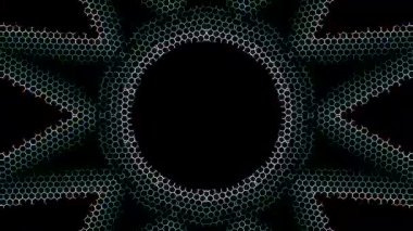 Soyut arka plan hareket eden çizgiler ve parlayan ışık noktaları. Çemberlerle canlandırma