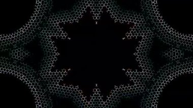 Soyut arka plan hareket eden çizgiler ve parlayan ışık noktaları. Çemberlerle canlandırma