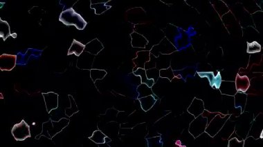 Soyut arka plan hareket eden çizgiler ve parlayan ışık noktaları. Çemberlerle canlandırma