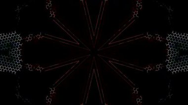 Soyut arka plan hareket eden çizgiler ve parlayan ışık noktaları. Çemberlerle canlandırma