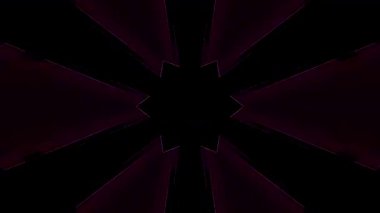 Derin kırmızı ve mavi tonlarda simetrik geometrik desenler içeren soyut kaleydoskop animasyonu geleceksel bir görsel etki yaratır.