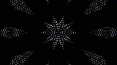 Soyut arka plan hareket eden çizgiler ve parlayan ışık noktaları. Çemberlerle canlandırma