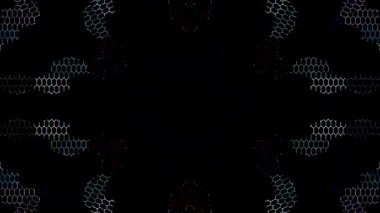 3D animasyon güzel video renkli soyut parlak ışık enerjisi 4K düz çizgi dalgaları merkezde yuvarlak ışık efekti, siyah arkaplan