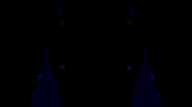 3D soyut parlak çizgiler, dalga, renkli, siyah arkaplan