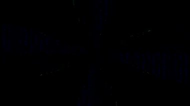 3D soyut parlak çizgiler, dalga, renkli, siyah arkaplan