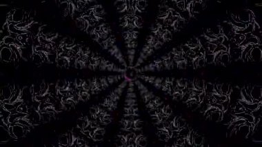 3D animasyon güzel video renkli soyut parlak ışık enerjisi 4K düz çizgi dalgaları merkezde yuvarlak ışık efekti, siyah arkaplan