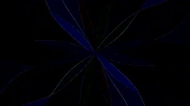 Canlı renk kombinasyonları ve yansıtıcı cam benzeri efektlerle simetrik soyut desen.