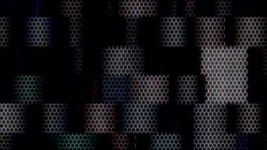 Neon renk gradyanlarının yer aldığı dijital animasyon dinamik ve zarif dikdörtgen bileşimi oluşturur.