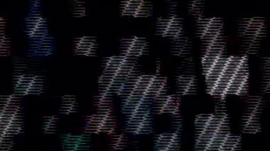 Neon renk gradyanlarının yer aldığı dijital animasyon dinamik ve zarif dikdörtgen bileşimi oluşturur.