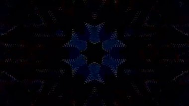 3D animasyon güzel video renkli soyut parlak ışık enerjisi 4K düz çizgi dalgaları merkezde yuvarlak ışık efekti, siyah arkaplan