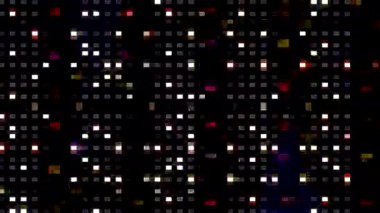 3D shining bright dots set colorful line wave motion, on black background