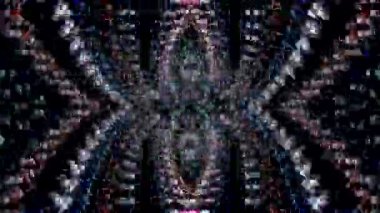 Parlak mavi ve mor altıgen desenli soyut arka plan fütüristik bir modern izlenim yaratıyor..