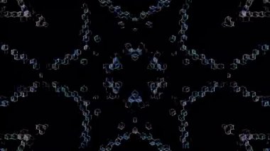 3D animasyon güzel video renkli soyut parlak ışık enerjisi 4K düz çizgi dalgaları merkezde yuvarlak ışık efekti, siyah arkaplan