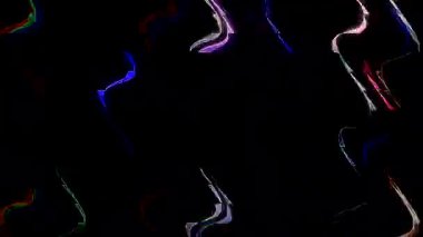 3D soyut parlak çizgiler, dalga, renkli, siyah arkaplan