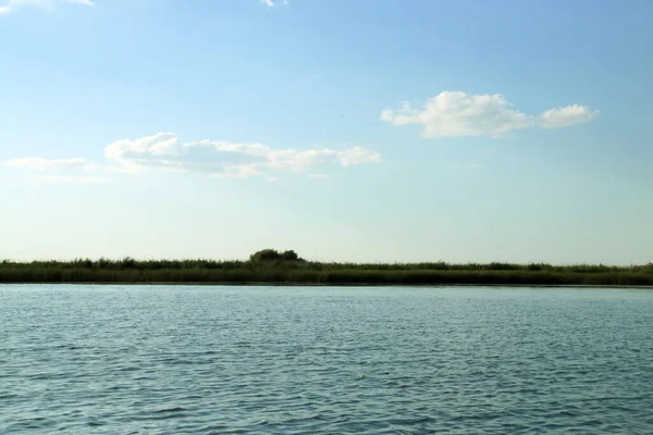 Danube Delta Wetland Landscape Romania Landscape Composed Water Lagoon Sky — Stock Photo, Image
