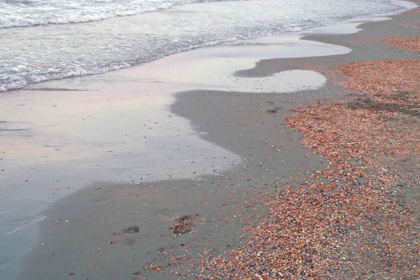 Спокойная Морская Волна Пляже Три Тапочки Румынские Plaja Trei Papuci — стоковое фото