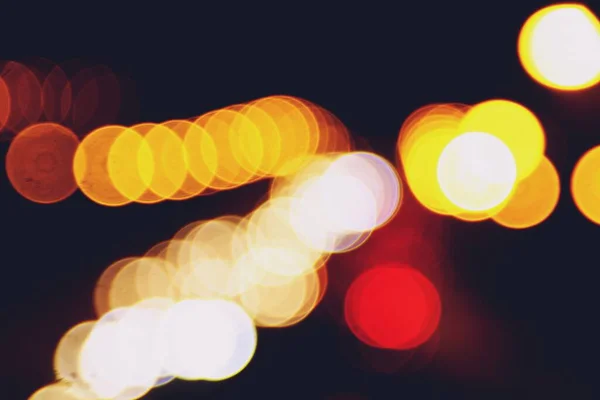 Vehicle Lights Streetlights Out Focus Night Playing Background Defocused Lights — Stock Photo, Image