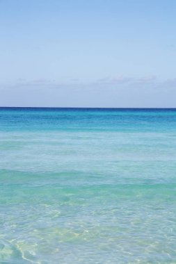 Caribbean sea in summer. Turquoise water and white sand. Varadero, Cuba.