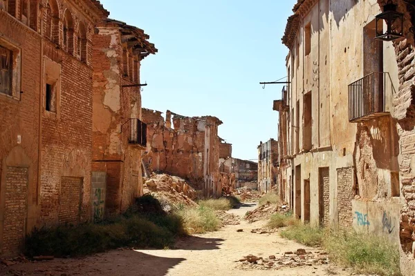 Ruínas Belchite Cidade Bombardeada Guerra Civil Espanhola Batalha Belchite Espanha — Fotografia de Stock