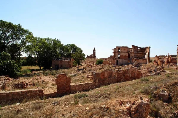 Ruinas Belchite Ciudad Bombardeada Guerra Civil Española Batalla Belchite España — Foto de Stock