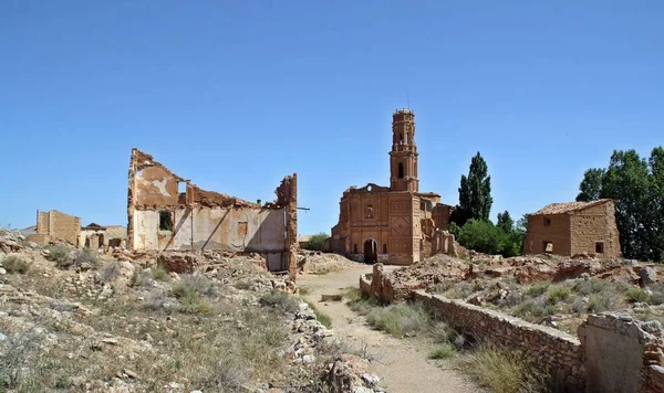 Ruinas Una Ciudad Bombardeada Guerra Civil Española Batalla Belchite España —  Fotos de Stock