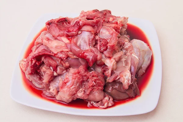 Freshly sliced wild rabbit meat. High protein and low fat meat ready to be used in the kitchen.