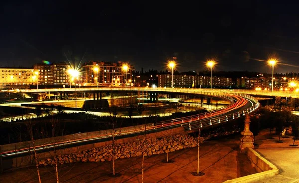 Мост Соединяющий Улицу Алехандро Дюмас Кольцевую Дорогу Маркес Вадильо Через — стоковое фото