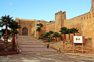 Rabat 'taki Udayaların Kasbah girişi (Fas).