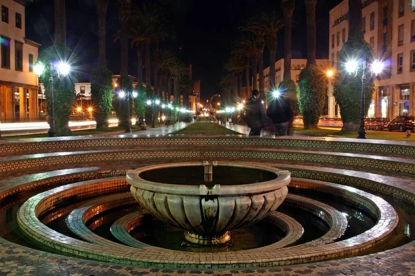 Nuit Avenue Mohammed Rabat Maroc — Photo