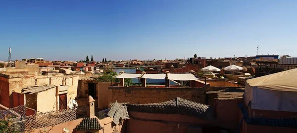 マラケシュの屋根 屋上から旧市街の景色 モロッコ — ストック写真