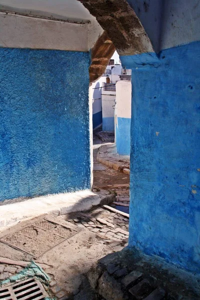 Wąskie Zacienione Uliczki Kasby Rabatu Maroko — Zdjęcie stockowe
