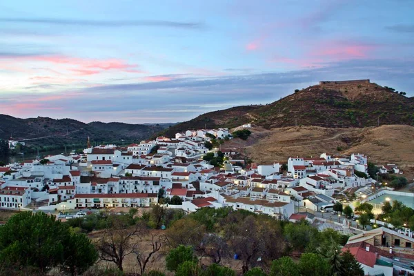 Pôr Sol Sanlucar Guadiana Uma Pequena Cidade Espanha Fronteira Com — Fotografia de Stock