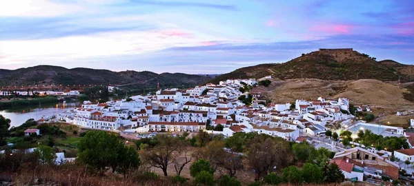 Ηλιοβασίλεμα Στο Sanlucar Guadiana Μια Μικρή Πόλη Της Ισπανίας Στα — Φωτογραφία Αρχείου