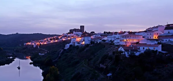 Sunset Mertola Town Portugal Its Castle Village Southern Portugal Alentejo — Stock Photo, Image