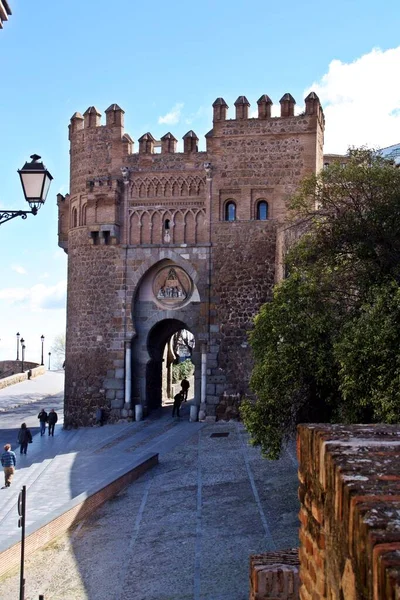 Poort Van Zon Middeleeuwse Muur Van Stad Toledo Spanje — Stockfoto