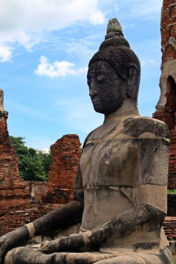 Ayutthaya tarihi parkı, Temple Wat Mahathat, Tayland.