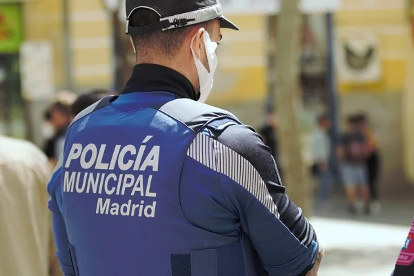 Madrid España 2021 Policía Local Madrid Proporciona Seguridad Sus Calles — Foto de Stock