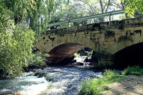 Мост Дороги 202 Через Реку Пьедра Природном Парке Монастыря Пьедра — стоковое фото