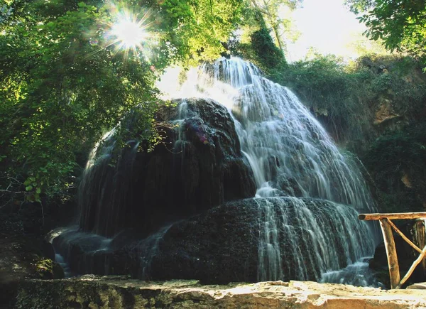 Cachoeira Trinidad Monastério Piedra Parque Natural Onde Numerosos Fenômenos Cársticos — Fotografia de Stock
