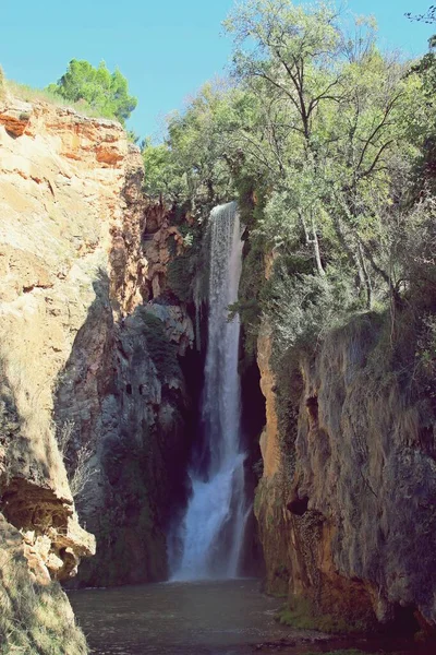 Cachoeira Cola Caballo Monastério Piedra Parque Natural Onde Numerosos Fenômenos — Fotografia de Stock