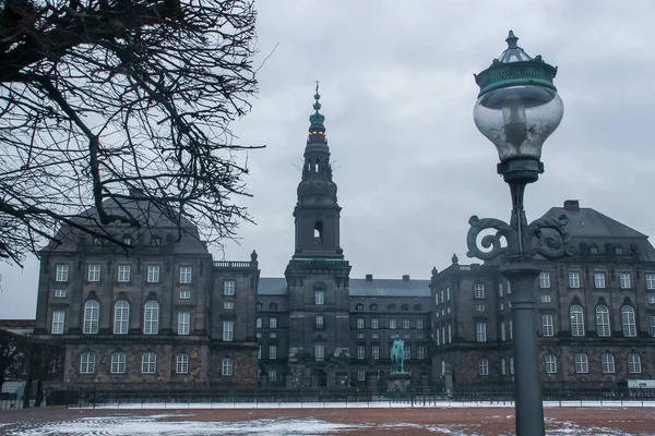 Schloss Christiansborg Palast Und Regierungsgebäude Auf Der Insel Slotsholmen Zentrum — Stockfoto