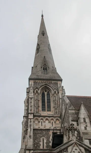 Zvonice Kostela Albana Anglikánský Kostel Churchillova Parku Kodani Postavený Roce — Stock fotografie