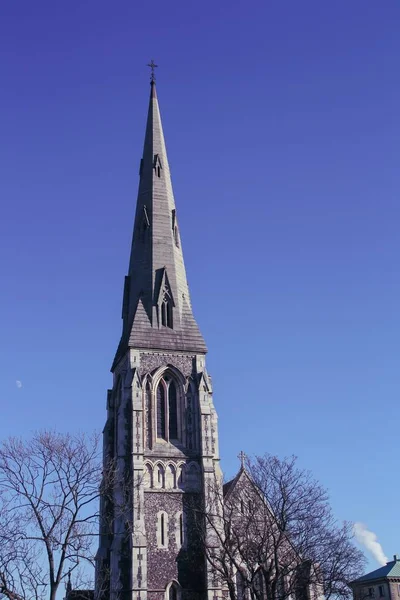Kloktoren Van Alban Kerk Anglicaanse Kerk Van Churchill Park Kopenhagen — Stockfoto